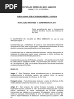 Resolução SMA_013 DE 24.02.10_Define Proc. para Lice. no Rio Tiete
