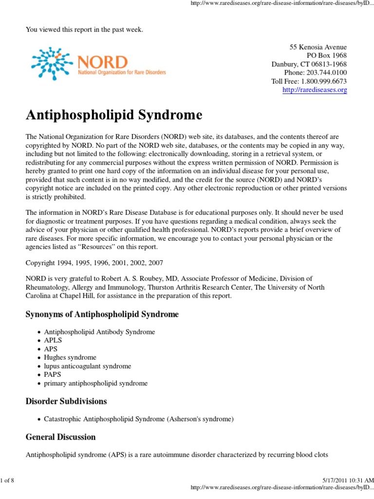 Synonyms of Antiphospholipid Syndrome PDF Systemic Lupus