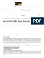 Leave Policy, Company HR Leave of Absence Policy For Employees, Find Sample Format
