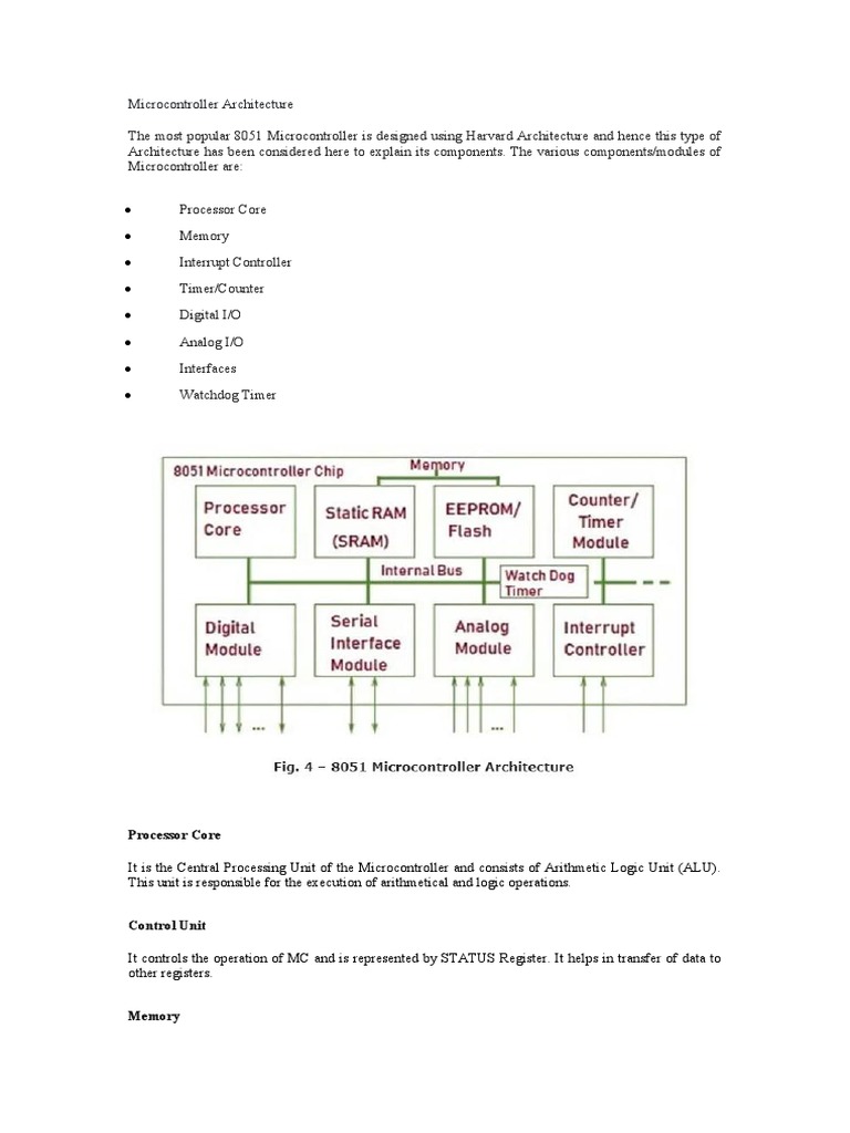 Microcontroller Architecture | PDF | Microcontroller | Computer Memory