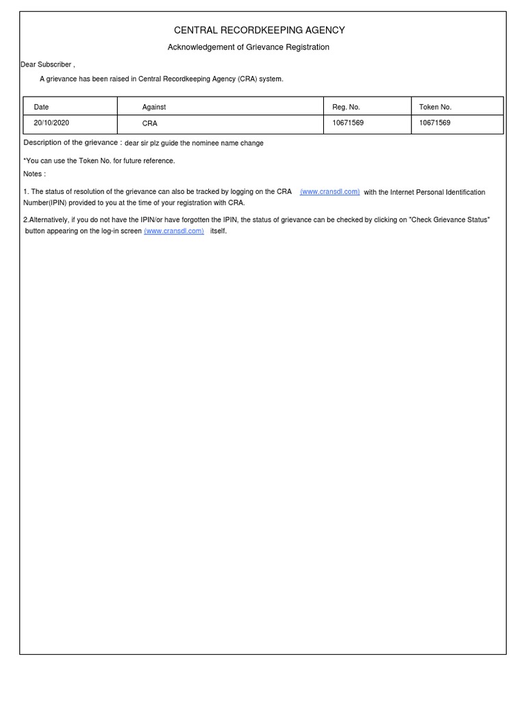 Grievance Statement1603206042 | PDF