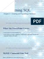 Learning SQL: Chapter 2 - Creating and Populating A Database