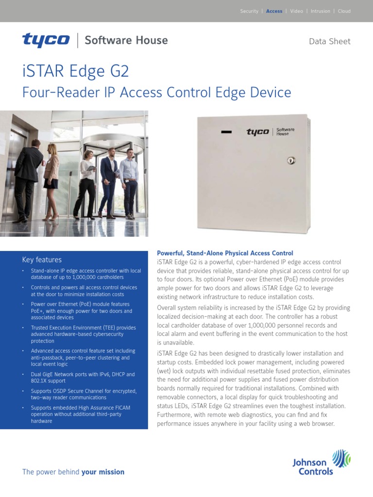 iSTAR Edge G2 FourReader IP Access Control Edge Device PDF Access