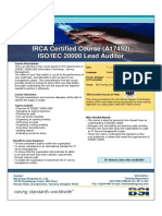 IRCA Certified Course (A17452) ISO/IEC 20000 Lead Auditor