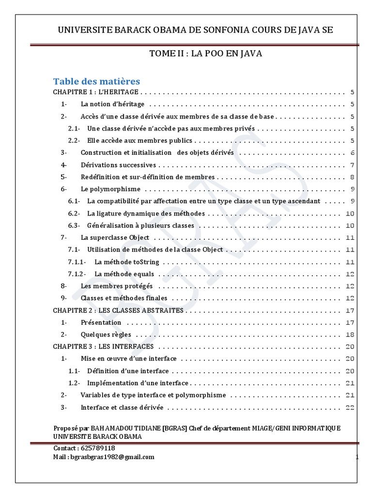 POO en Java : Héritage et Interfaces | PDF | Classe (informatique ...