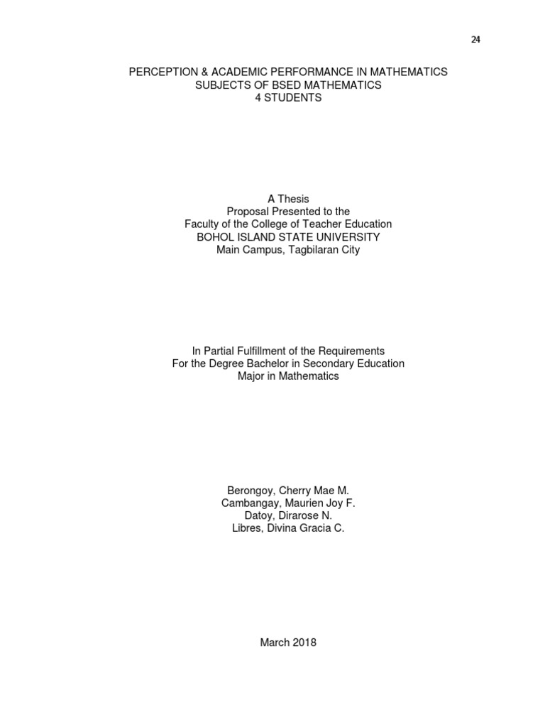 BSED Mathematics Students' Perceptions | PDF | Self Efficacy | Mathematics
