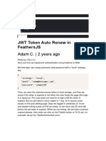 JWT Token Auto Renew in Feathersjs: Adam C. - 2 Years Ago