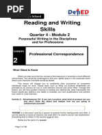 Reading and Writing Skills: Quarter 4 - Module 2