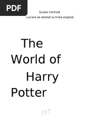 Harry Potter's world - 12th grade english paper | Harry Potter | J. K.  Rowling