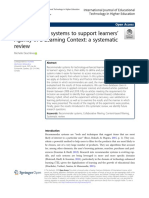 Recommender Systems To Support Learners ' Agency in A Learning Context: A Systematic Review