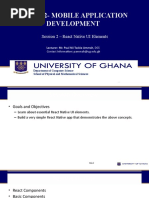 Dcit 202-Mobile Application Development: Session 2 - React Native UI Elements
