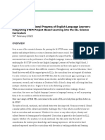 Supporting Educational Progress of English Language Learners: Integrating STEM Project-Based Learning Into The ELL Science Curriculum