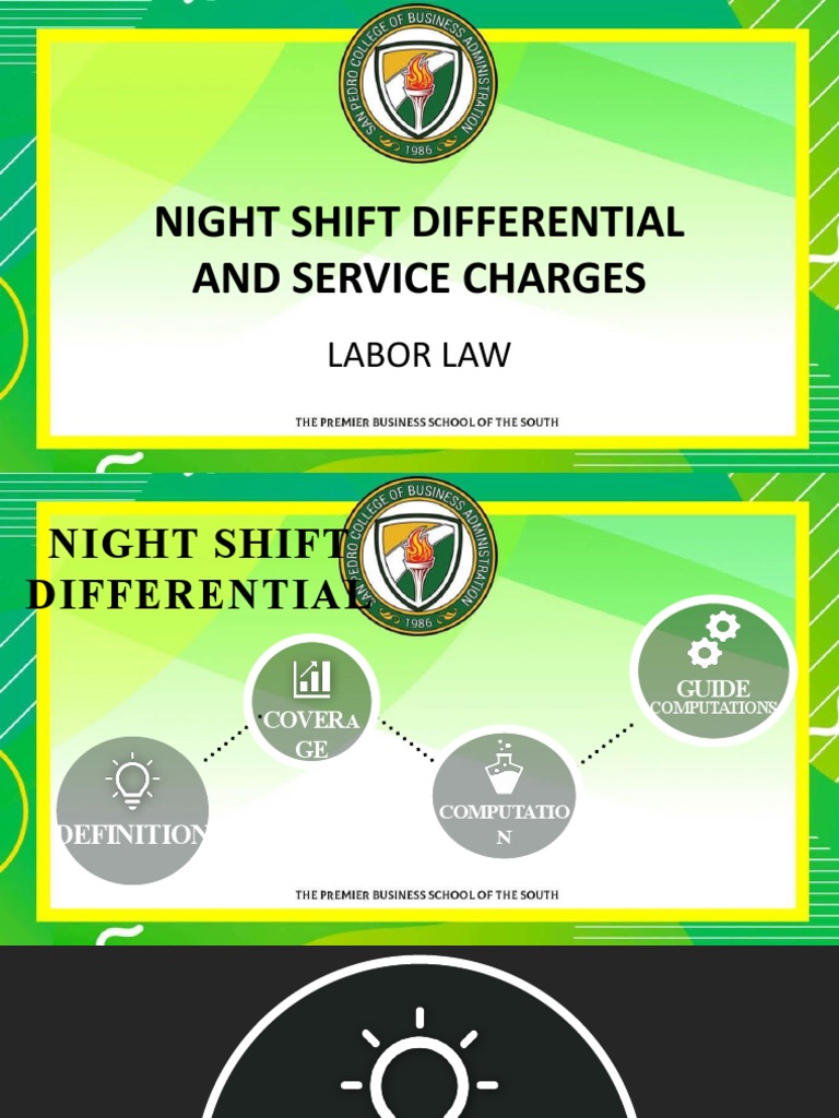 Night Shift Differential and Service Charges PDF Employment Overtime