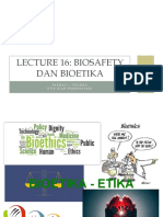 Lecture 12 Biosafety Dan Bioetika