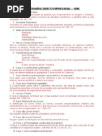 Questionário Direito Empresarial - Sociedade