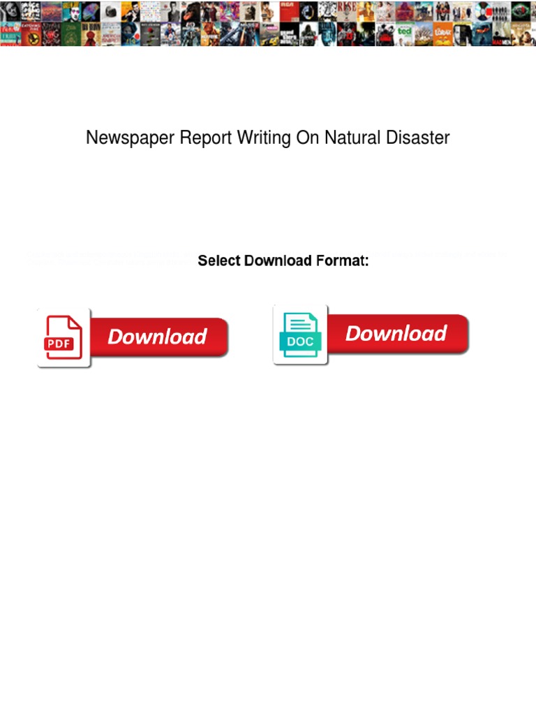 Newspaper Report Writing On Natural Disaster | PDF | News | Natural ...