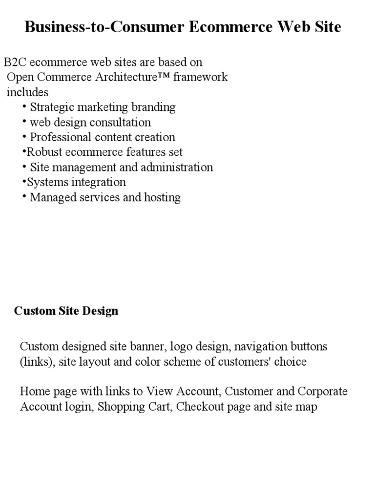 B2C Ecommerce Website Features Guide | PDF | Credit Card | Payments