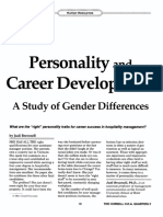 Personality Career Development: A Study of Gender Differences