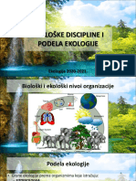 Ekološke Discipline I Podela Ekologije