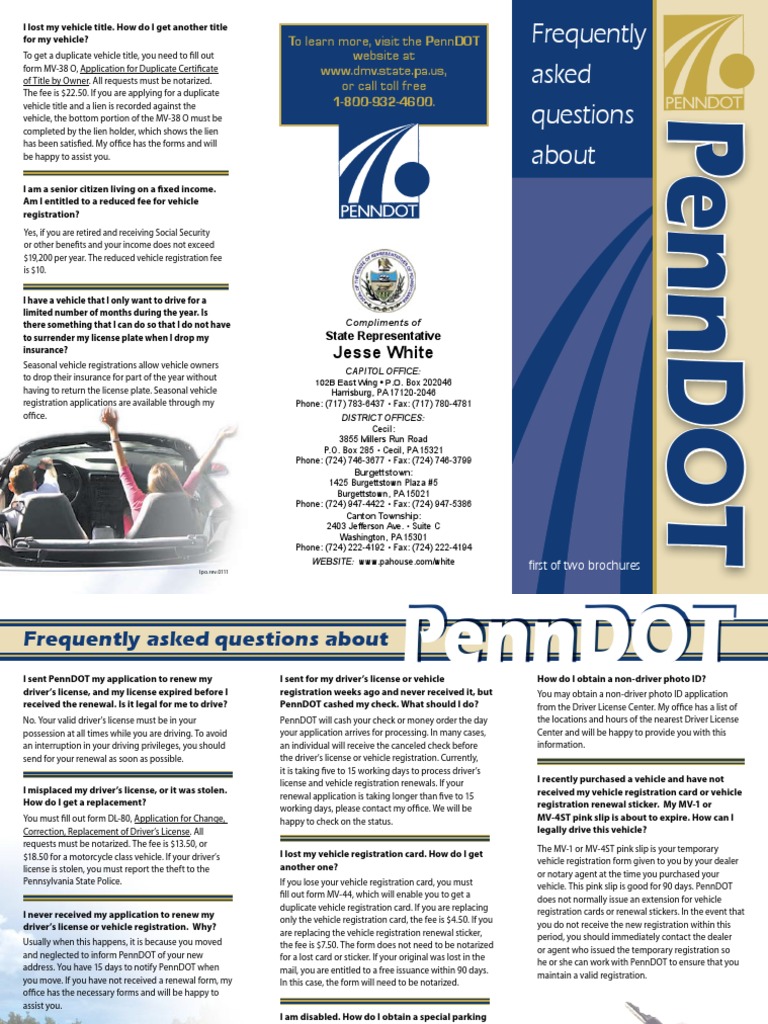 PennDOT Info (Part 1) PDF Driver's License Notary Public