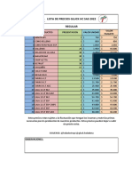 Precios Regular Tropi 2022