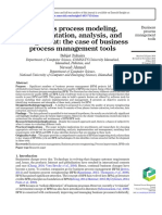 Business Process Modeling, Implementation, Analysis, and Management: The Case of Business Process Management Tools