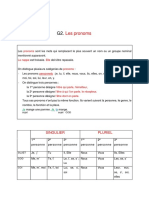 Grammaire 4e Les Pronoms