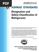 Ashrae Standard: Ashrae Standard Designation and Safety Classification of Refrigerants