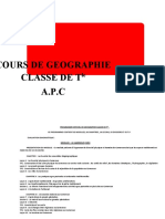 Cours de Geographie Classe de T A.P.C