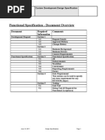 Functional Specification - Document Overview: Document Required Information Comments