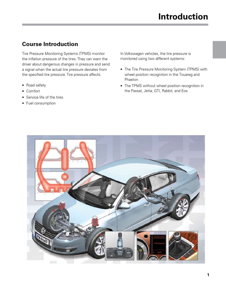 VW Tire Pressure Monitoring Overview | PDF | Tire | Automobiles