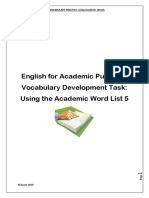 English For Academic Purposes Vocabulary Development Task: Using The Academic Word List 5