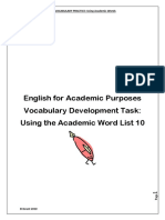 English For Academic Purposes Vocabulary Development Task: Using The Academic Word List 10