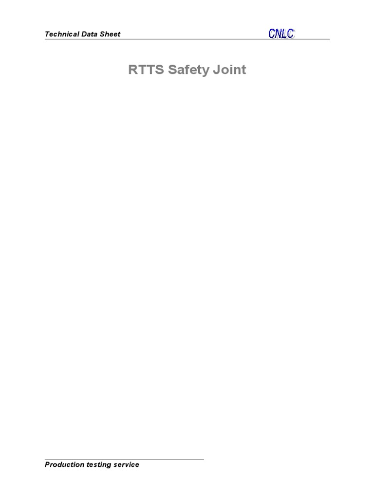 RTTS Safety Joint PDF Tension (Physics) Stress (Mechanics)