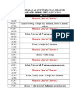 JADWAL PENGENALAN AL Qur'an