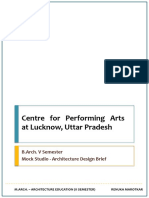 Centre For Performing Arts at Lucknow, Uttar Pradesh: B.Arch. V Semester Mock Studio - Architecture Design Brief