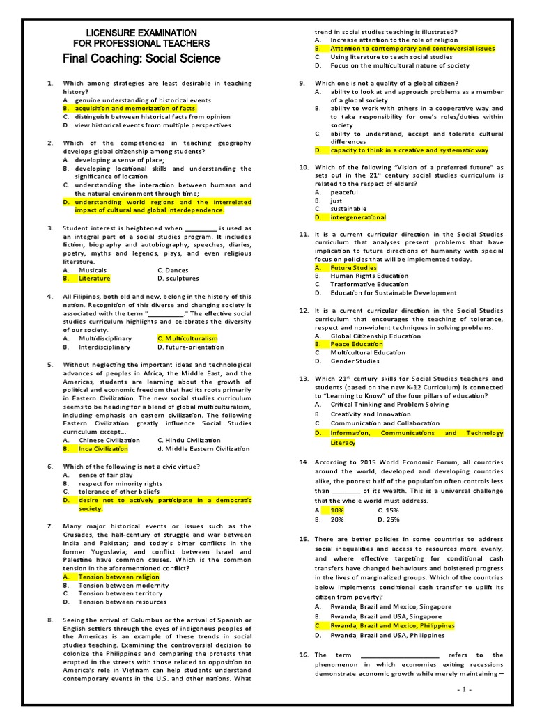 FC Social Science Answer Key 1 | PDF | Value (Ethics) | Economic Growth