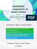 Reliability Management at Asian Paints