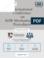 International Conference On ADR Mechanism and Procedures: Organized by