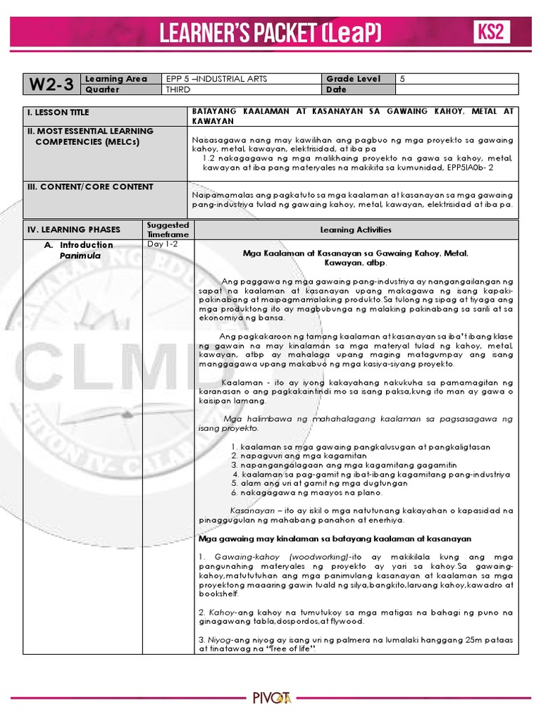 Epp 5 Industrial Arts 5 Third PDF