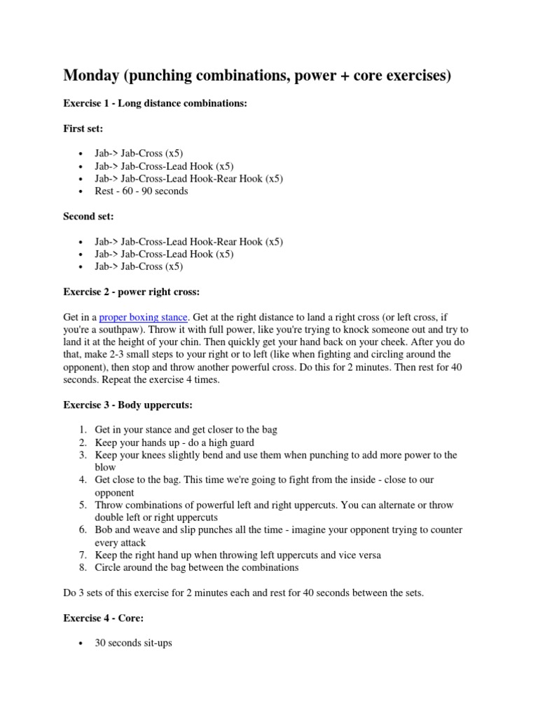 Boxing Drills PDF Combat Sports Individual Sports