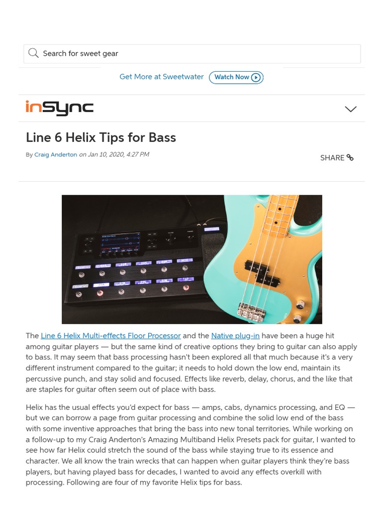 Line 6 Helix Tips For Bass PDF Equalization (Audio) Double Bass