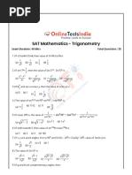 NTSE SAT Mathematics - Trigonometry Important Questions - Scholarship Exams - Online Practise Tests