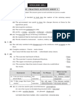 English (HL) : Solution: Practice Activity Sheet 5