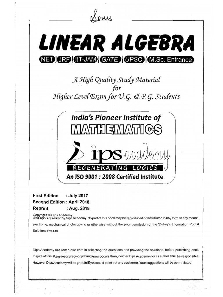 Linear Algebra | PDF