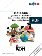 Science: Quarter 4 - Module 5: Conservation of Mechanical Energy (Activities)