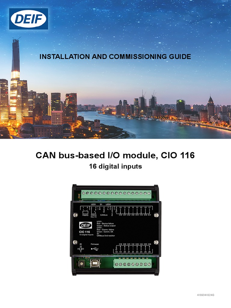 CAN Bus-Based I/O Module, CIO 116: Installation and Commissioning Guide ...