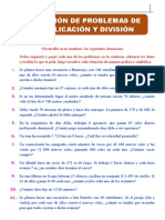 Problemas de Multiplicación y División para Resolver Quinto Grado de Primaria