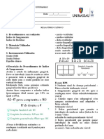 Relatório Clínico - Indice de Sangramento e Biofilme