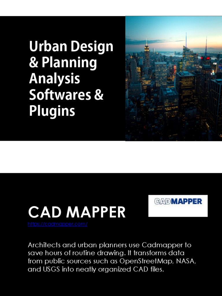 Urban Design & Planning Analysis Softwares & Plugins | PDF